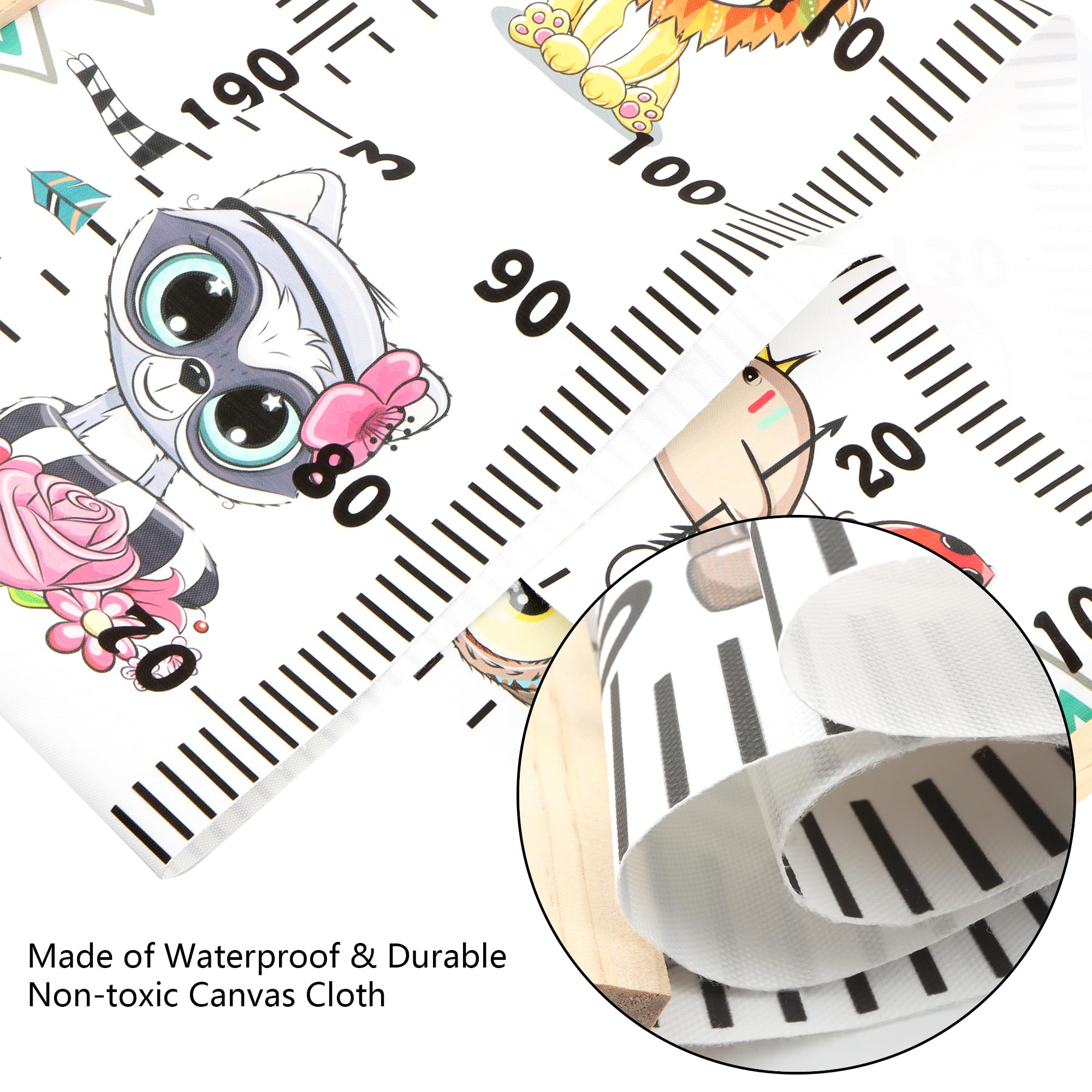 DOOLMIN measurement scales in inches and centimeters on chart enable quick height checks