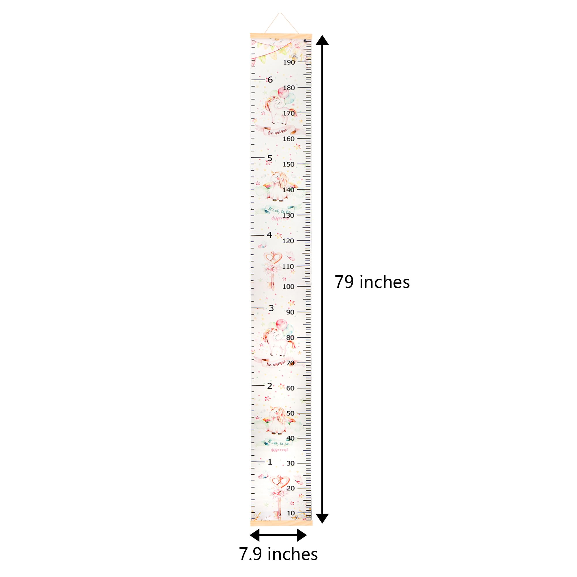 DOOLMIN measurement scales inches and centimeters for quick height tracking.