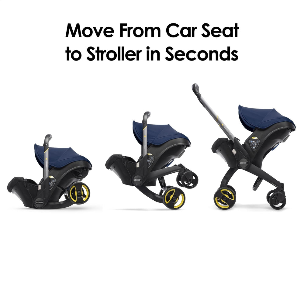 Doona 5-point safety harness secures your child during travel.