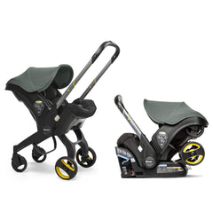 DOONA car-seat to stroller transition demonstrates quick travel setup
