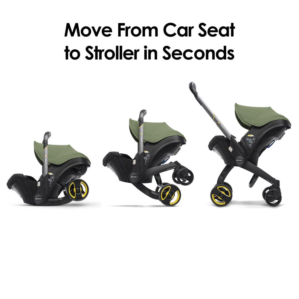 DOONA Desert Green 3-layer safety features with anti-rebound for travel.