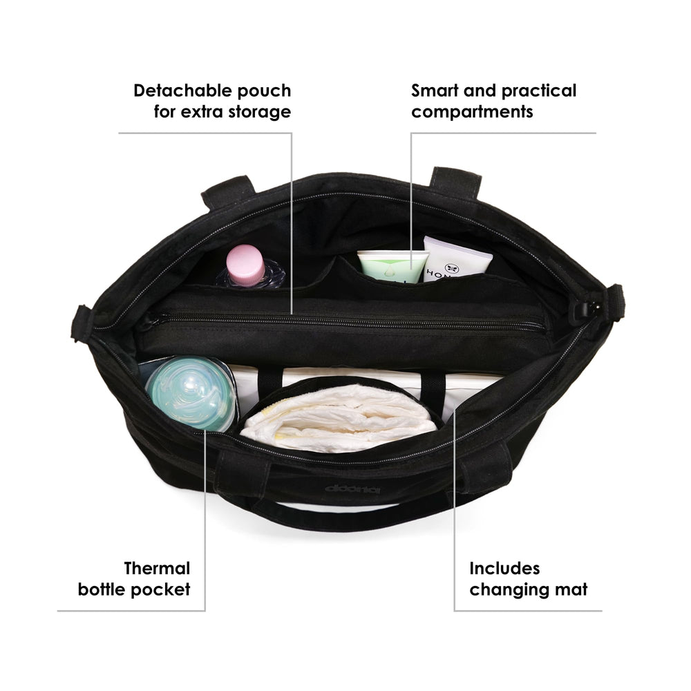 DOONA Essentials Tote Bag Nitro Black detachable pouch insert for organized basics