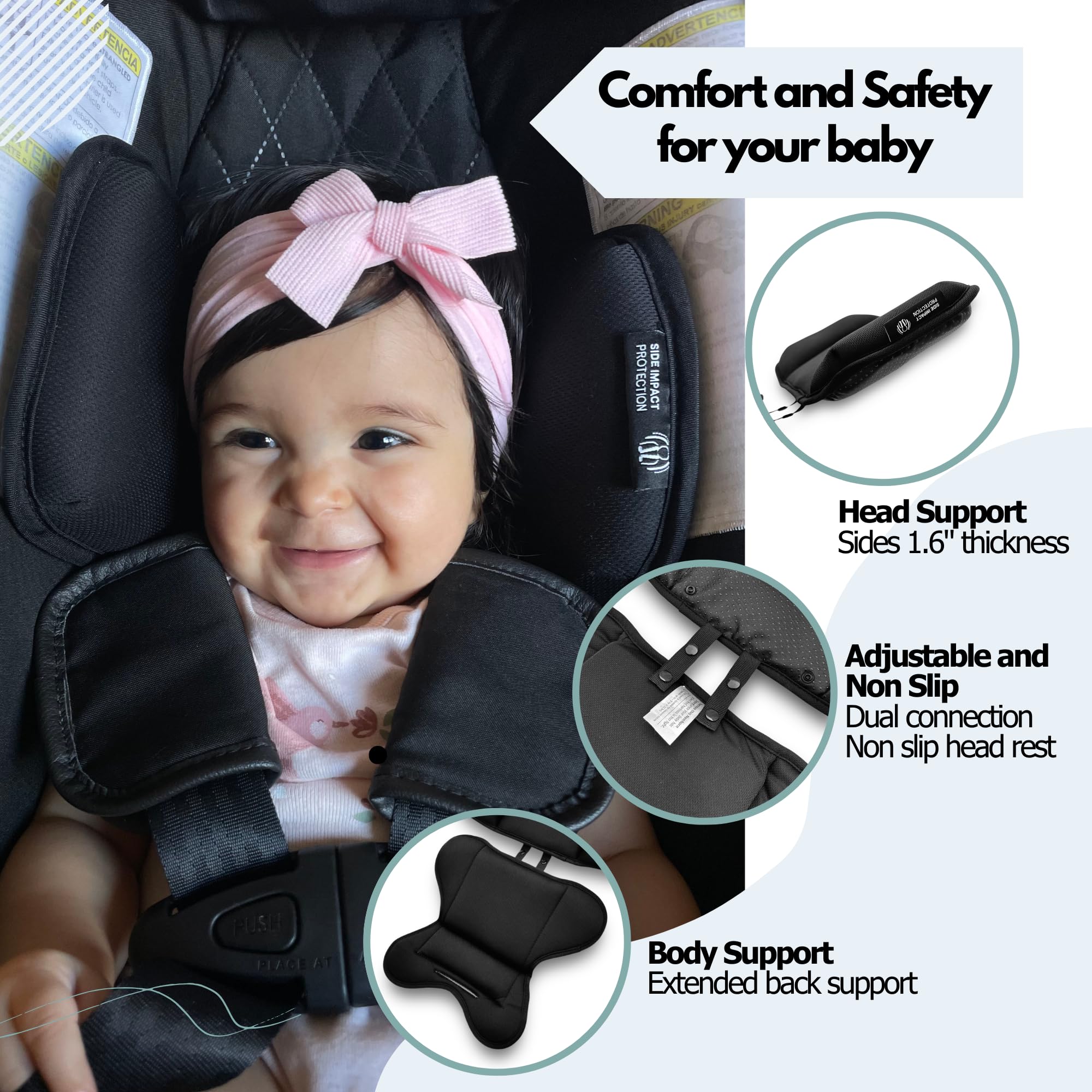 Doona infant insert breathable mesh fabric keeps baby cool during rides