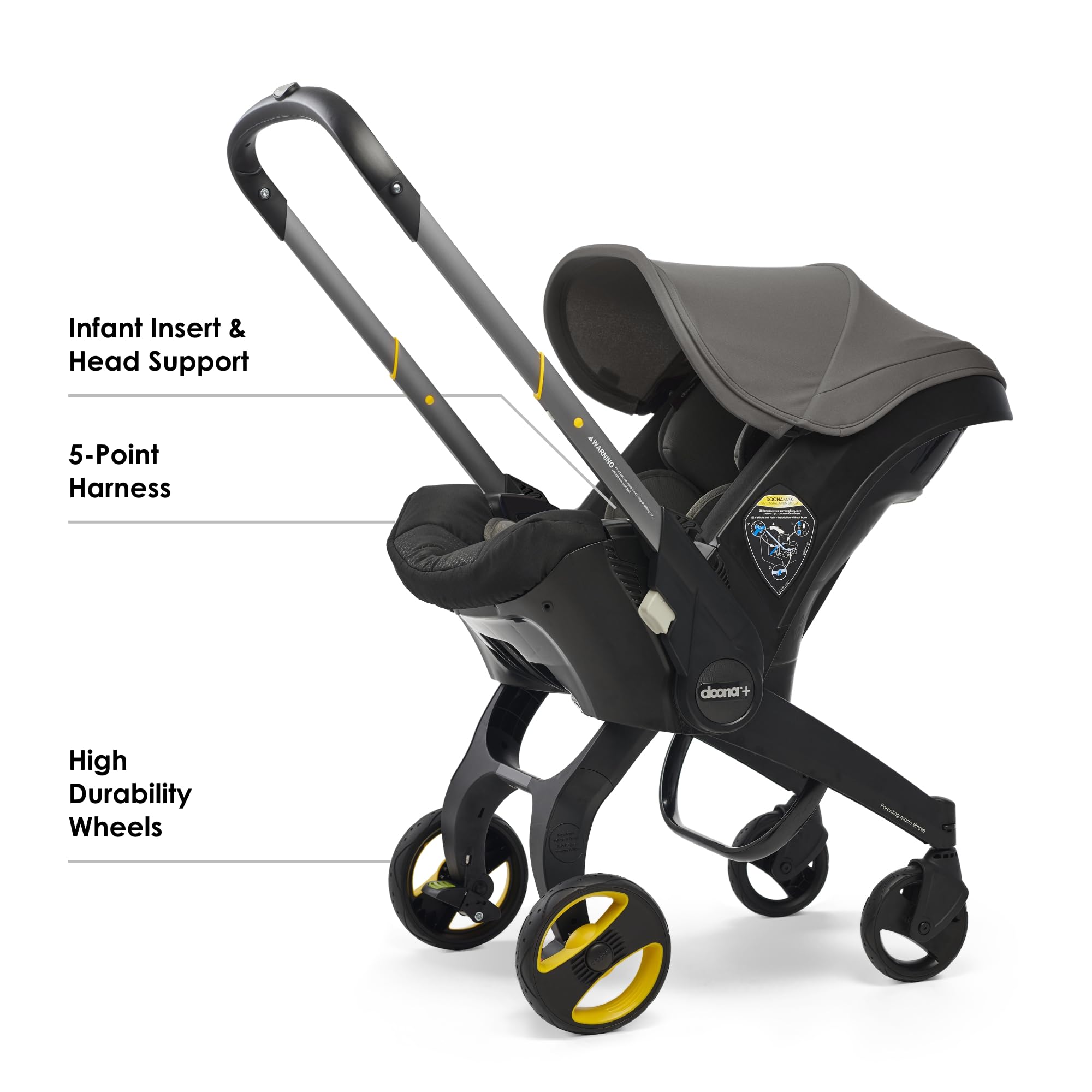 DOONA infant insert provides ergonomic support for newborns.