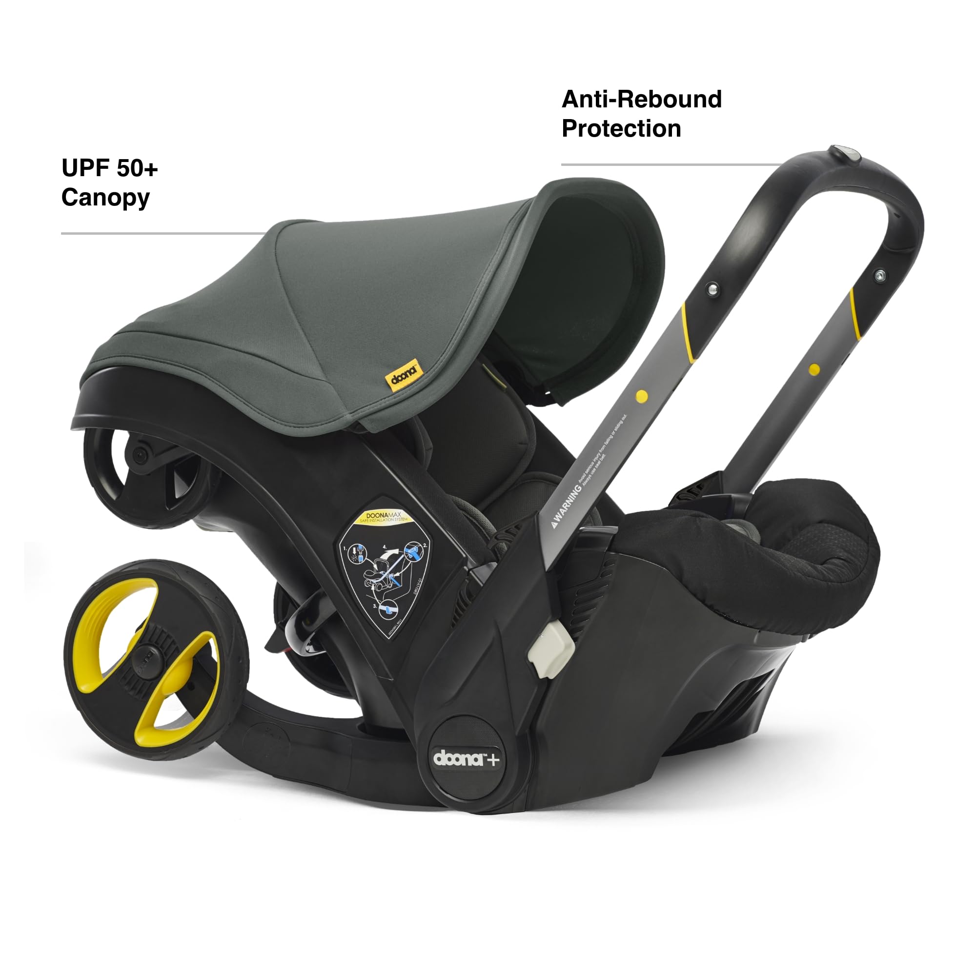 DOONA infant insert and head support maintaining newborn alignment