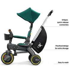 DOONA Liki Premium Storage Bag attached to Liki Trike for quick-access essentials