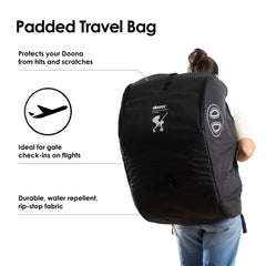 DOONA padded travel bag durable water-repellent fabric protects gear on trips.