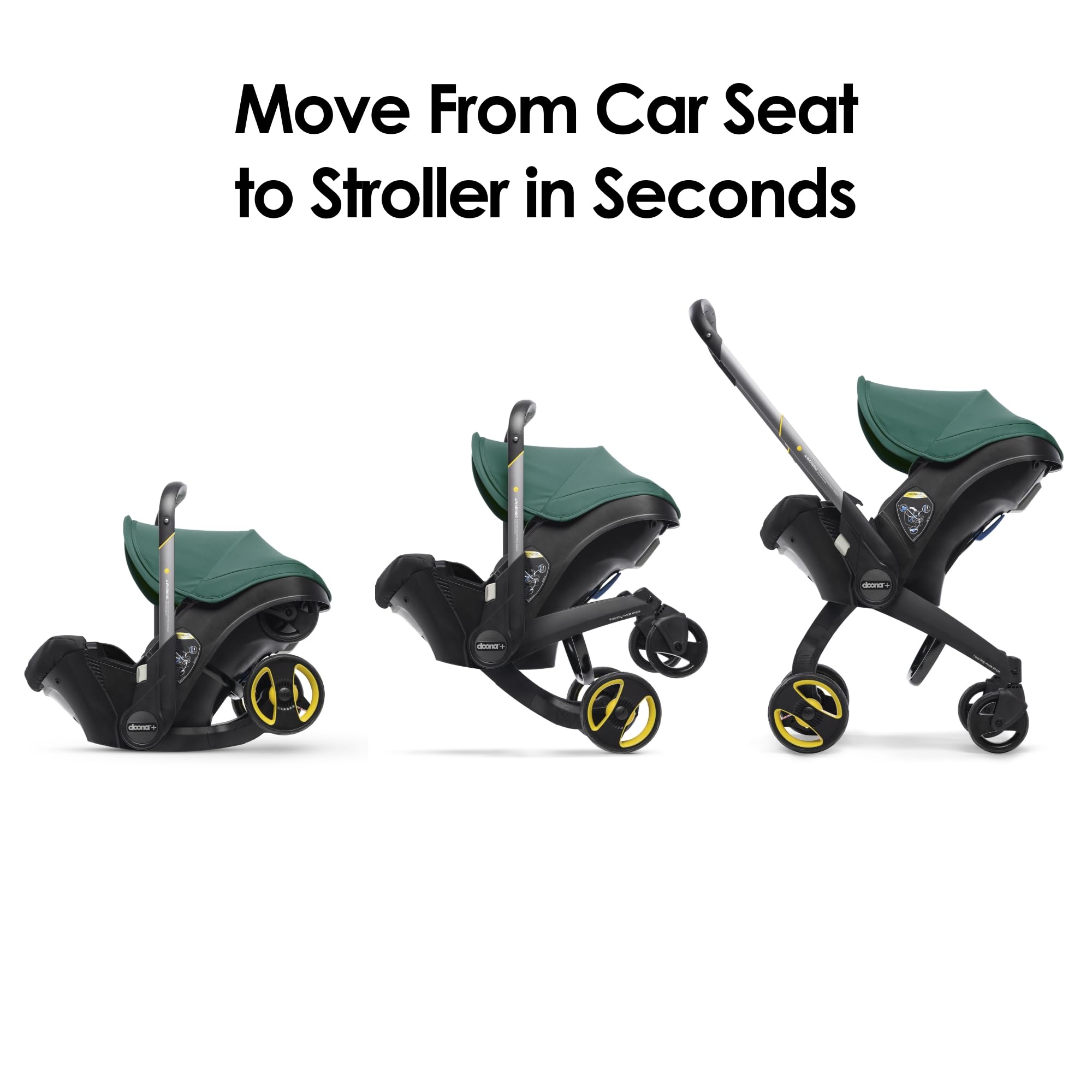 DOONA racing-green three-layer-side-impact-protection and anti-rebound bar enhance on-the-go safety.