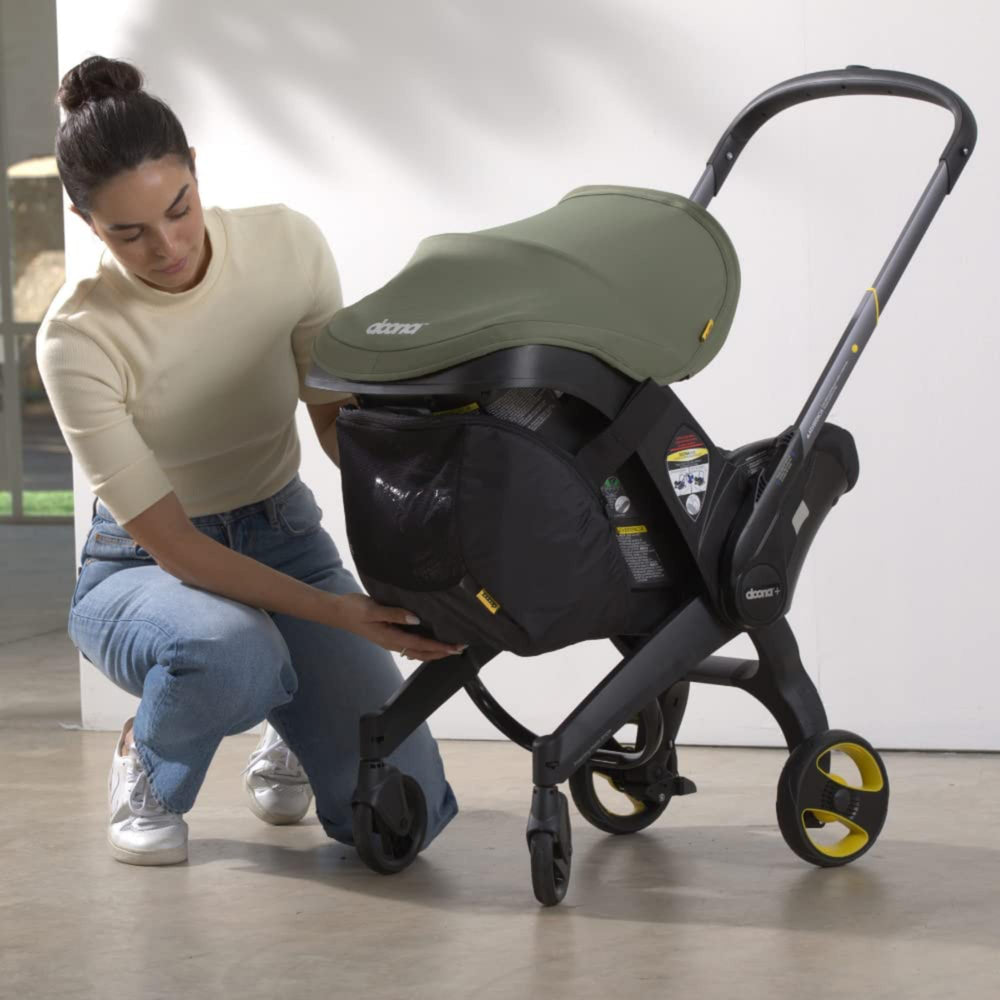 DOONA Snap-On Storage see-through mesh highlights contents for easy access.