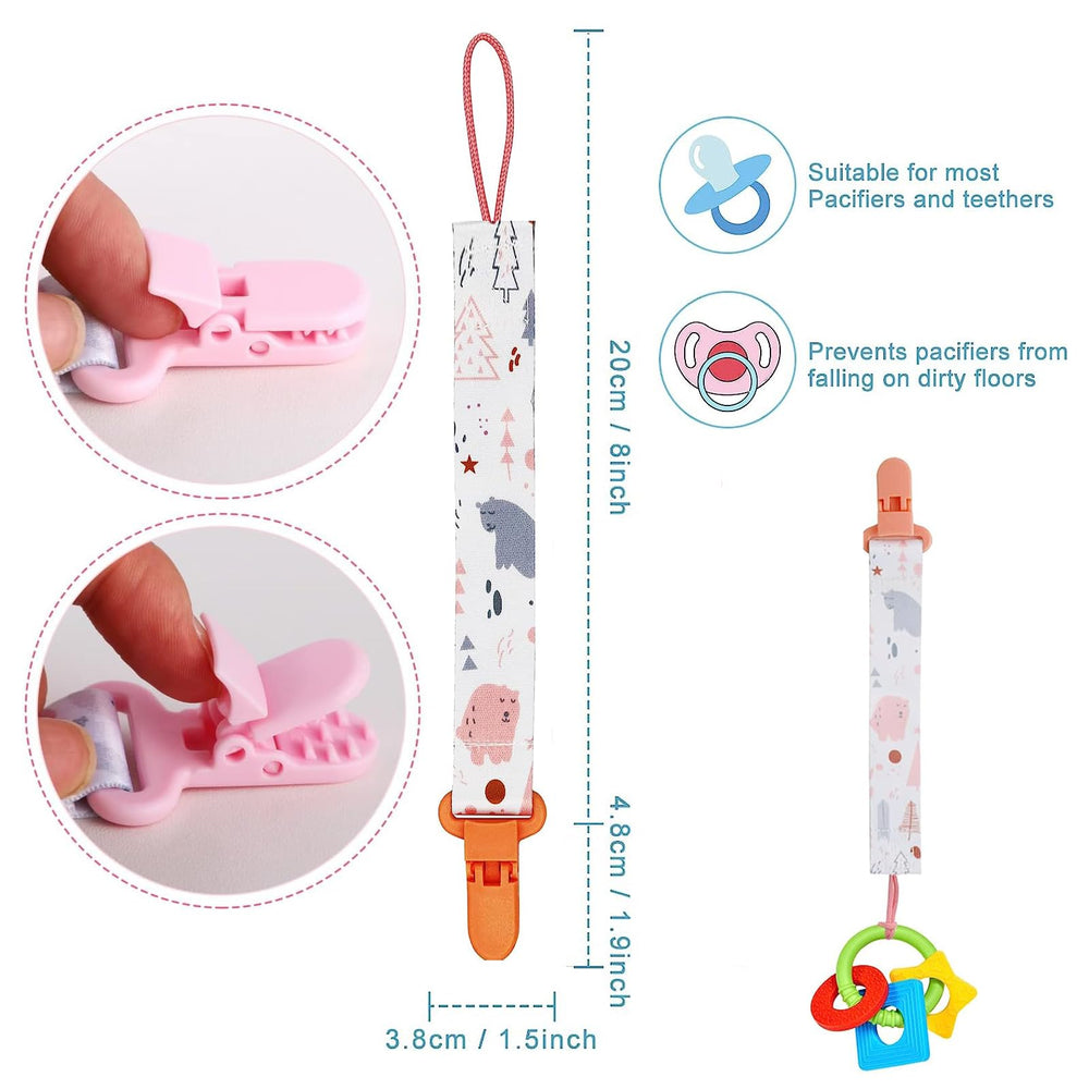 Dooyilets baby dummy clip animal design easy to grab and attach.
