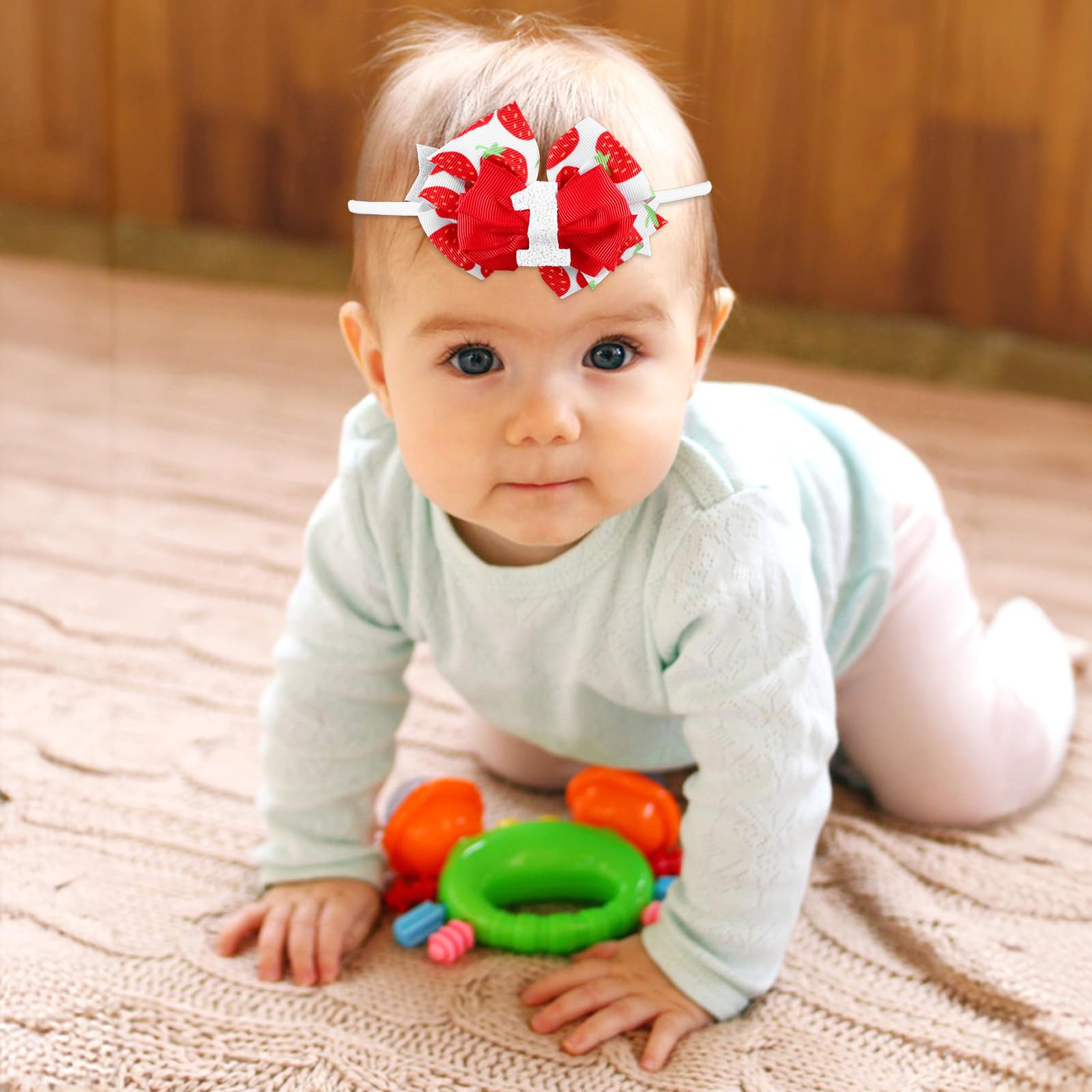 DOPENSPI Strawberry Pattern Detail—whimsical print to elevate birthday photos and decor.