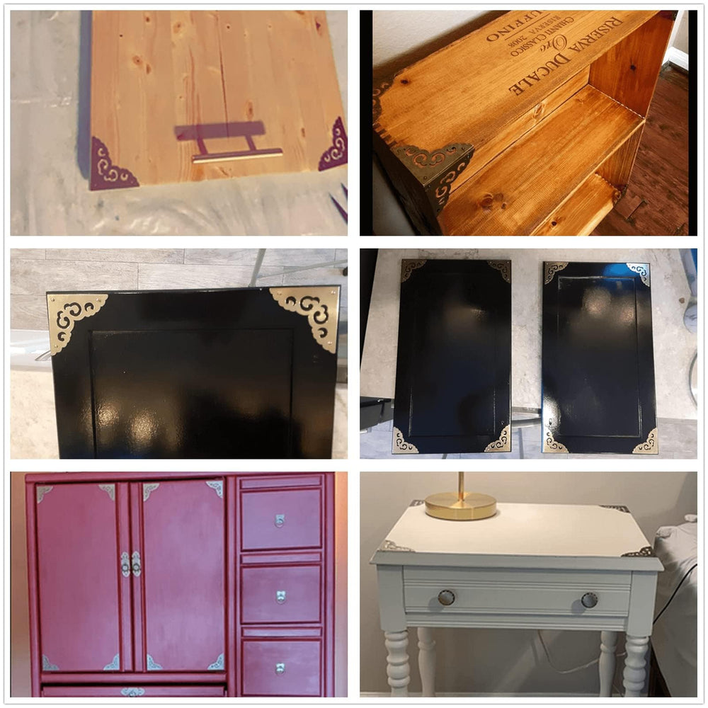 Dophee brass frame corner protector provides edge protection with retro style.