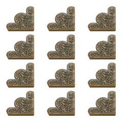 Dophee metal flower-carved corner protector guards jewelry box edges with red copper elegance.