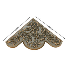 Dophee corner guard with flower detail protects wooden chests while adding antique charm in red copper.