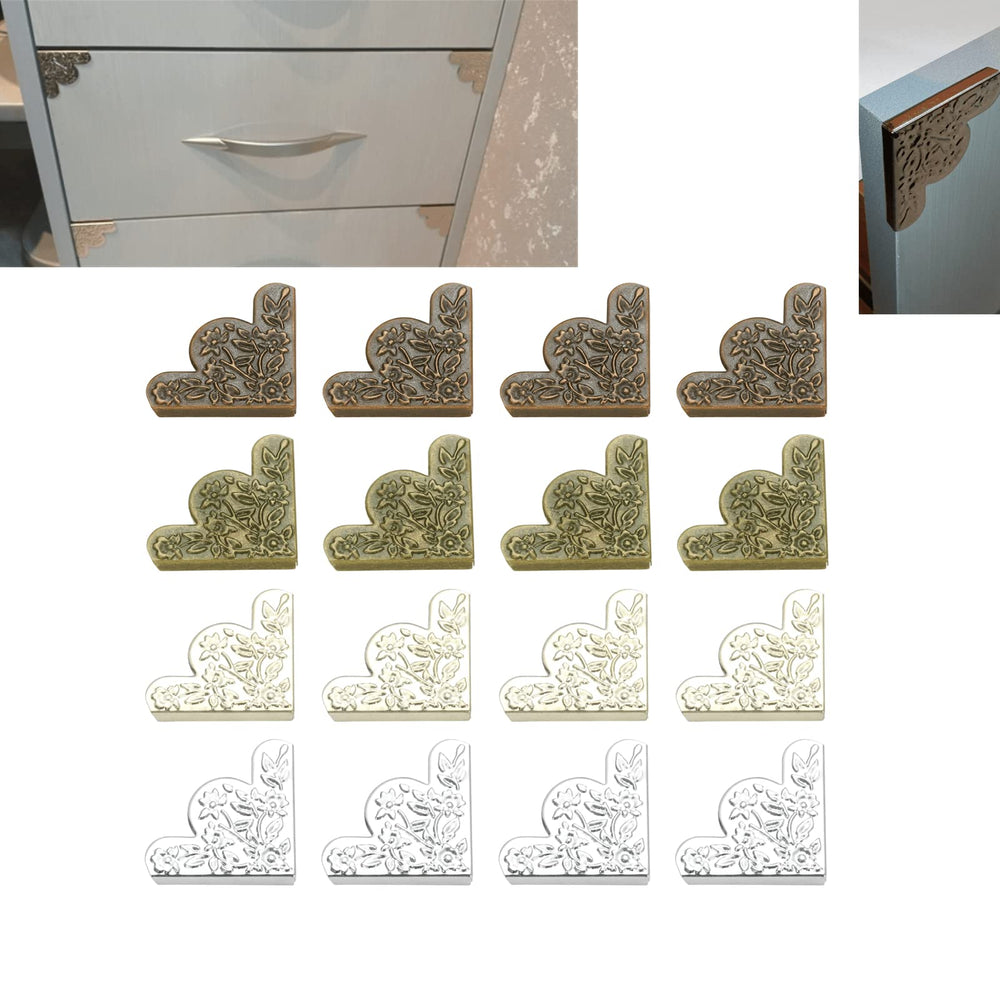 Dophee metal corner protector for jewelry boxes adds antique accent and edge reinforcement.