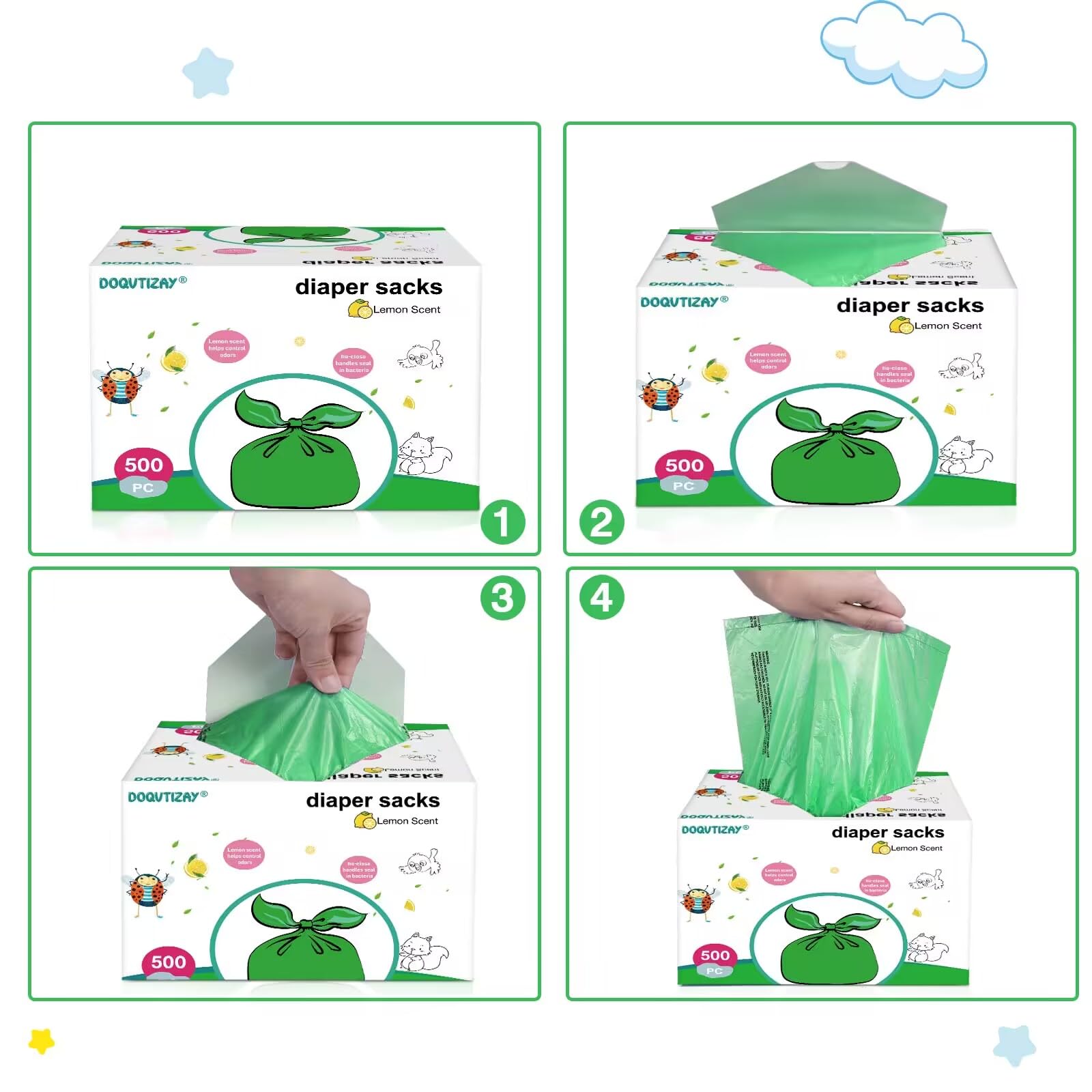DOQVTIZAY bags in use during outings show practical odor control and mess containment