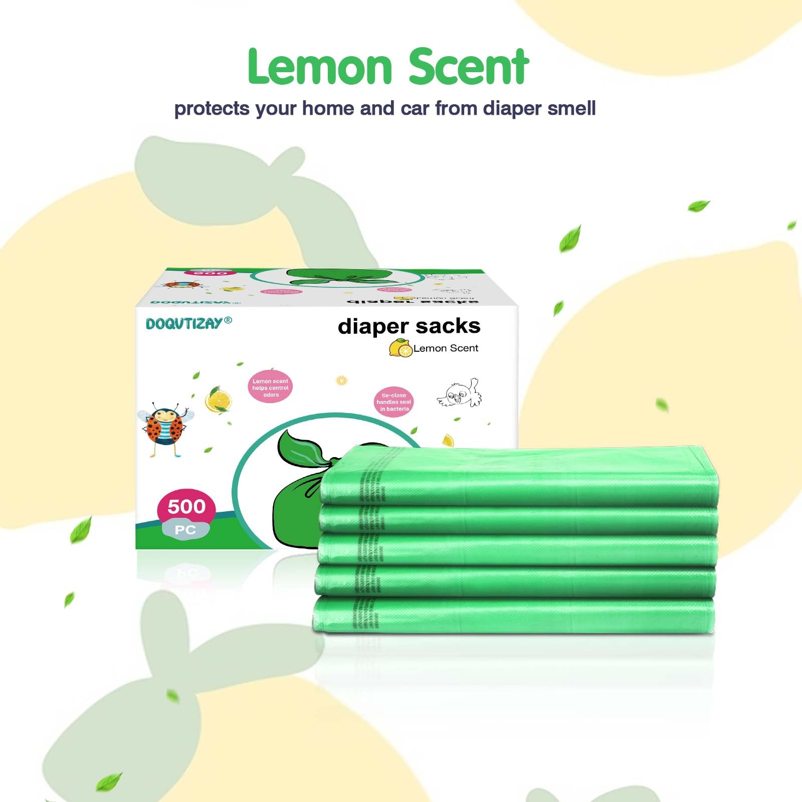 DOQVTIZAY lemon-scented bags help mask odors for a fresher nursery