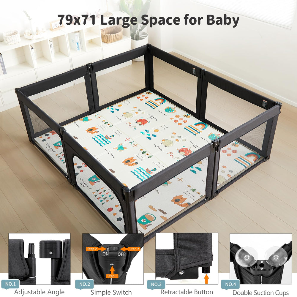 Dora dotey Doradotey playpen with detachable gates for easy access