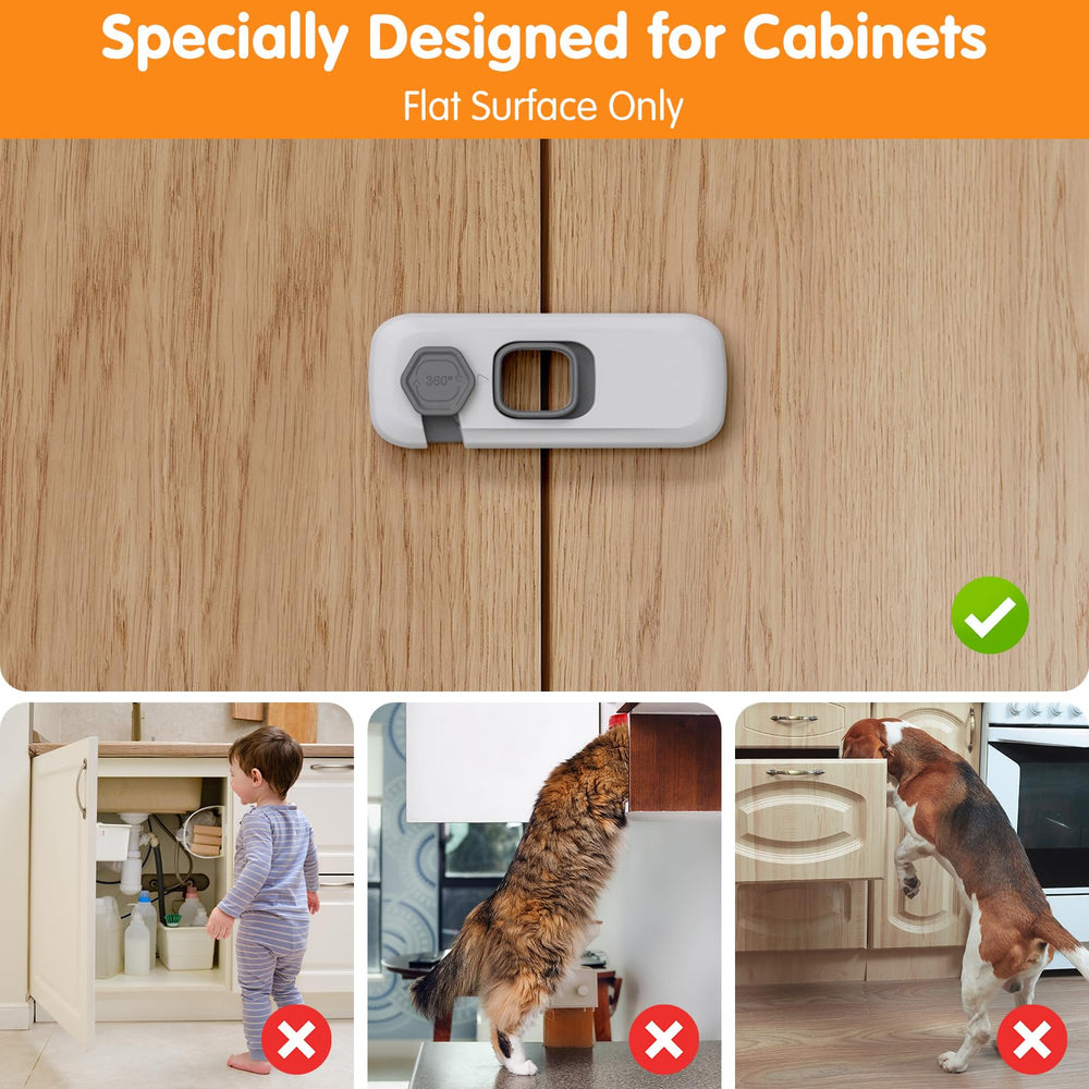Dorabaliy cabinet locks demonstrate strong adhesive and residue-free removal for quick repositioning