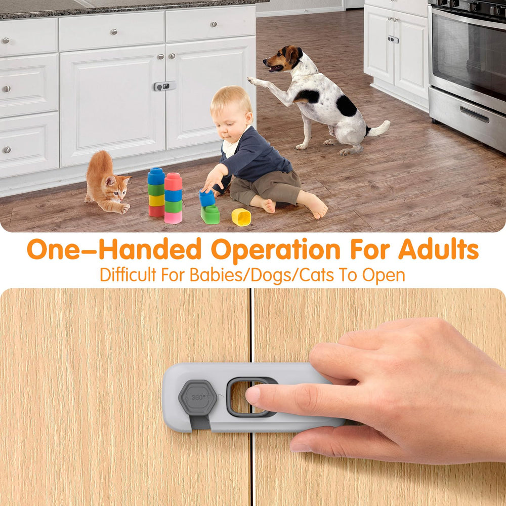 Dorabaliy strong adhesive cabinet lock holds securely on cabinets yet removes cleanly