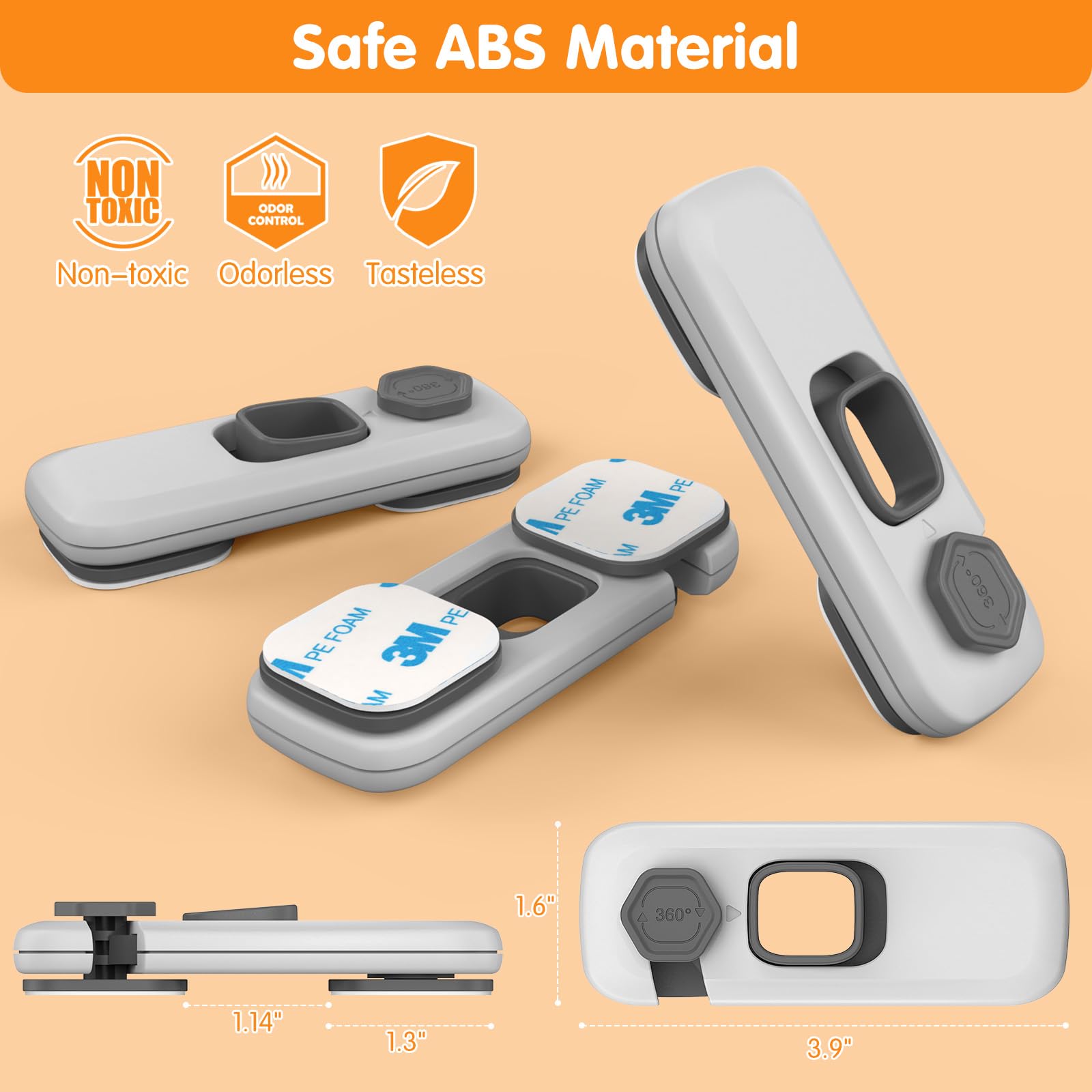 Dorabaliy versatile safety locks installed on kitchen cabinets and drawers for comprehensive protection