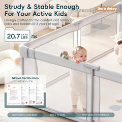 Dora dotey playpen includes carry bag for storage and travel.