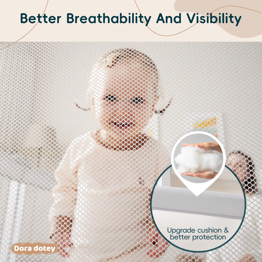 Dora dotey playpen smooth edges and reinforced stitching for durability.