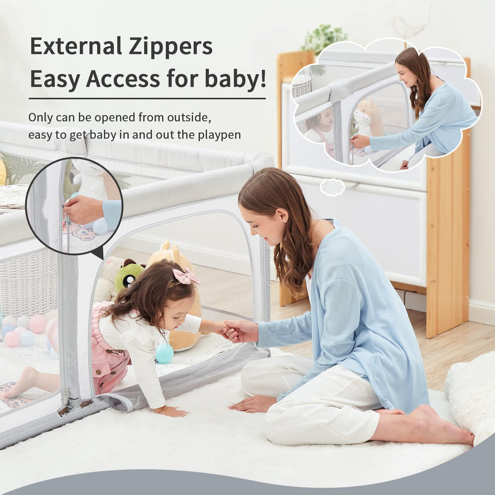 Dora dotey playpen-soft-top-rail cushions little hands during grip