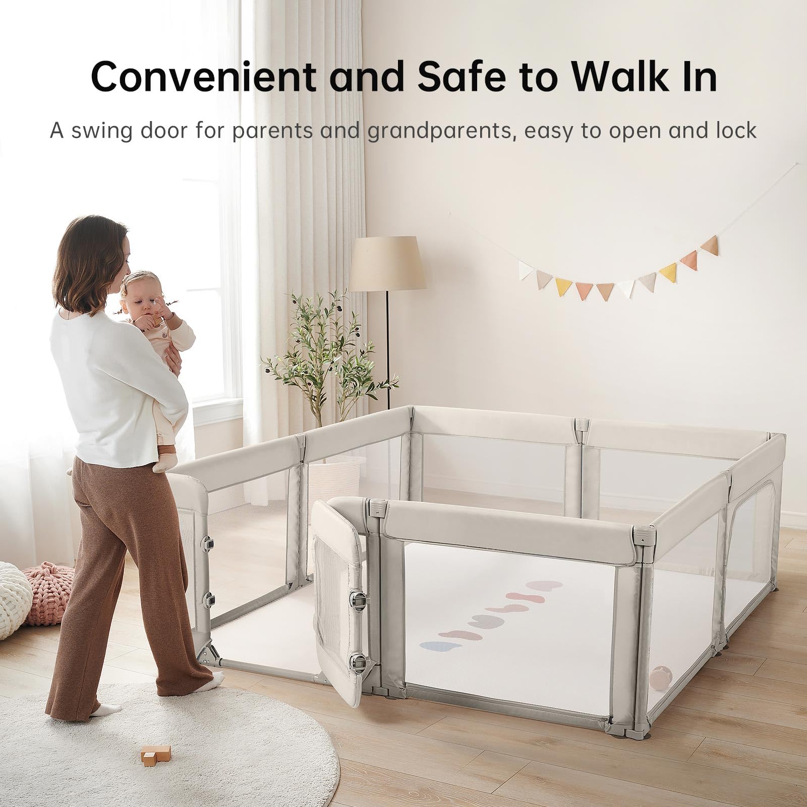 Dora dotey safety padded rails highlight soft edges to reduce bumps during play.