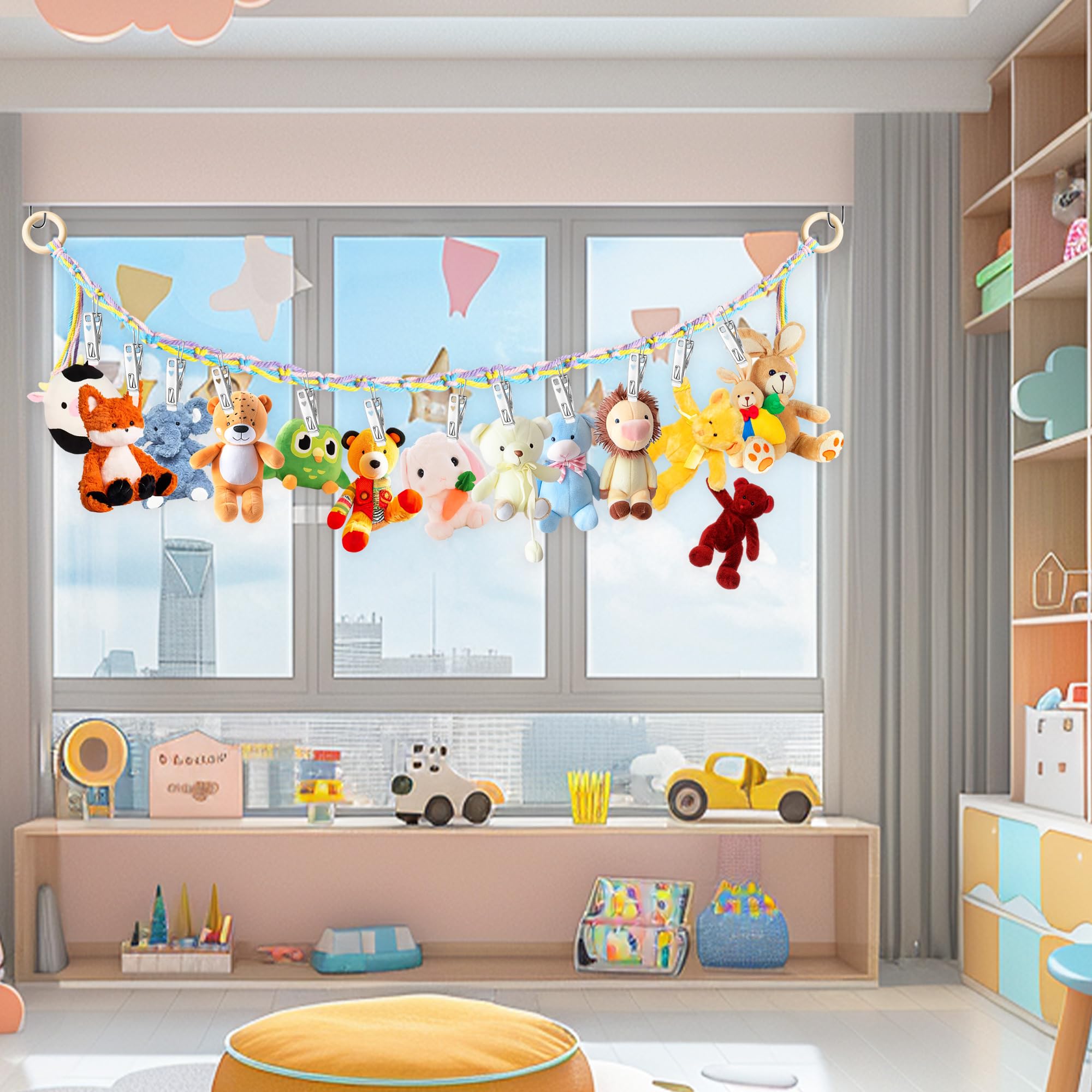 Dorblely corner-mount installation highlights quick setup for a tidy kids' space