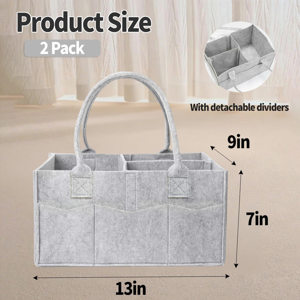 Ｄｏｒｃｙ baby diaper storage gray with removable dividers to customize space.