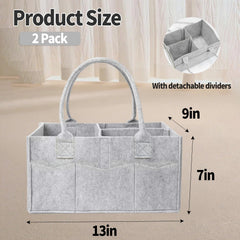 Ｄｏｒｃｙ baby diaper storage gray with removable dividers to customize space.