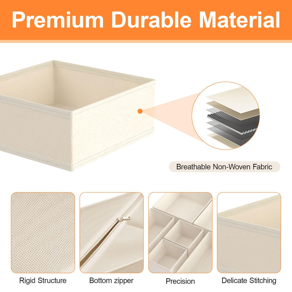 Dorisun drawer organizer sock compartments illustrating easy access and organization.