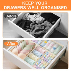 Dorisun drawer organizer underwear section highlighting soft materials and durable panels.