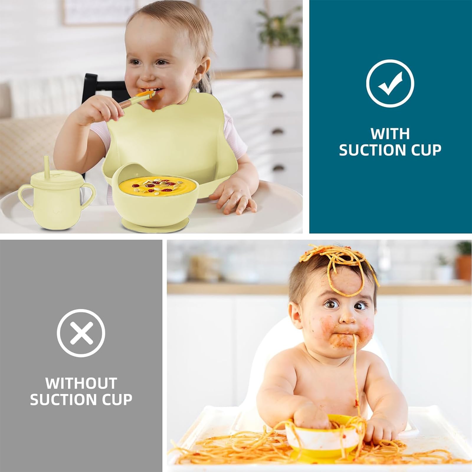 Dormlony adjustable bib with catcher preventing clothing mess.