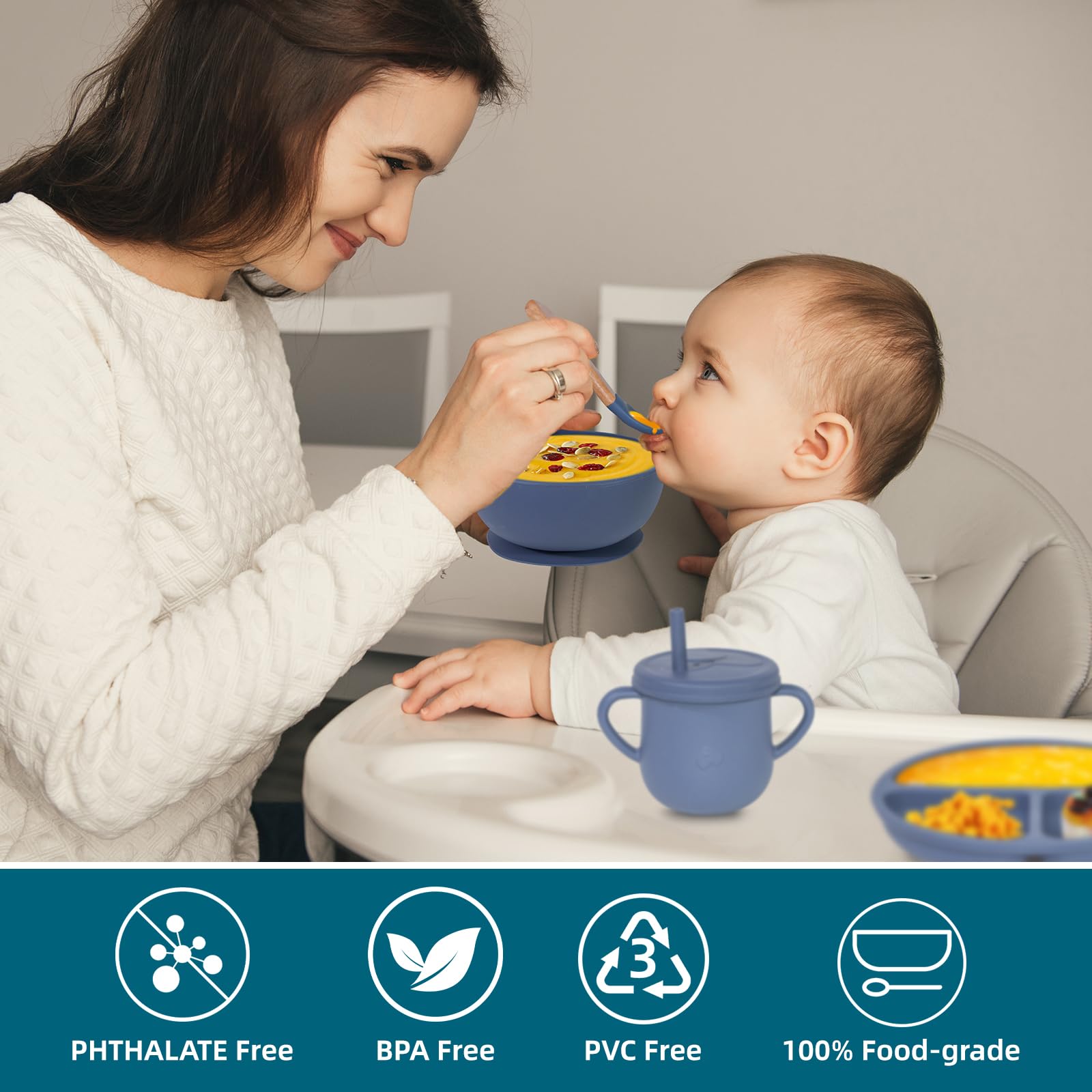 Dormlony spoons and forks offer easy-to-grip handles for little hands.