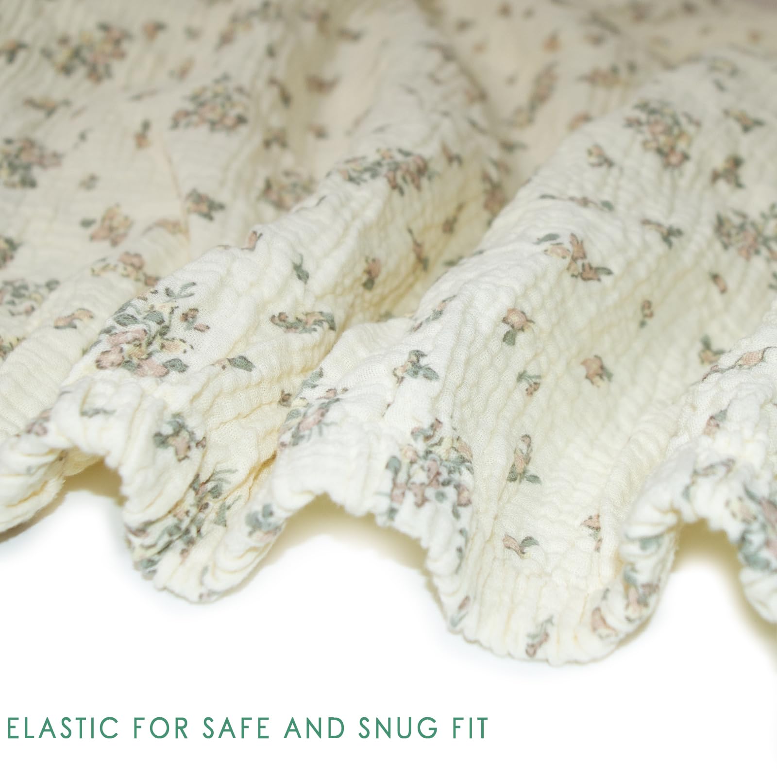 Dormlony crib sheet with elastic band ensuring secure-fit