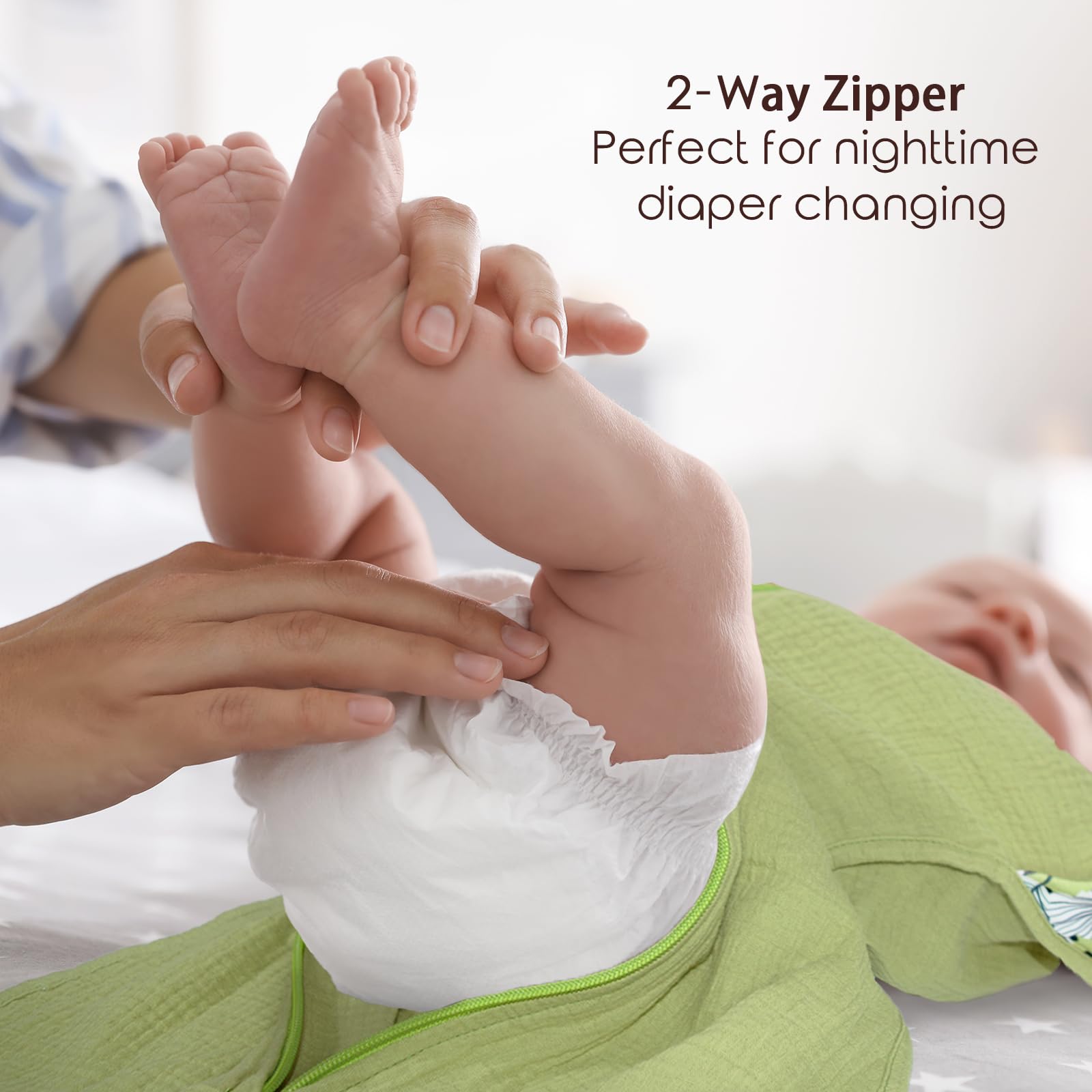 Dormlony muslin cotton fabric emphasizes ultra-soft feel for baby skin.