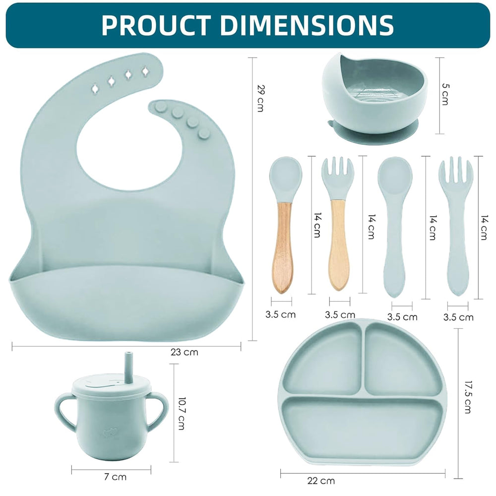 Dormlony silicone divided plate helps keep foods separate during self-feeding