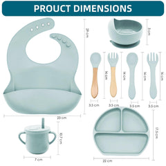 Dormlony silicone divided plate helps keep foods separate during self-feeding