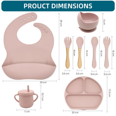 Dormlony pink divided plate provides food separation for easier exploration