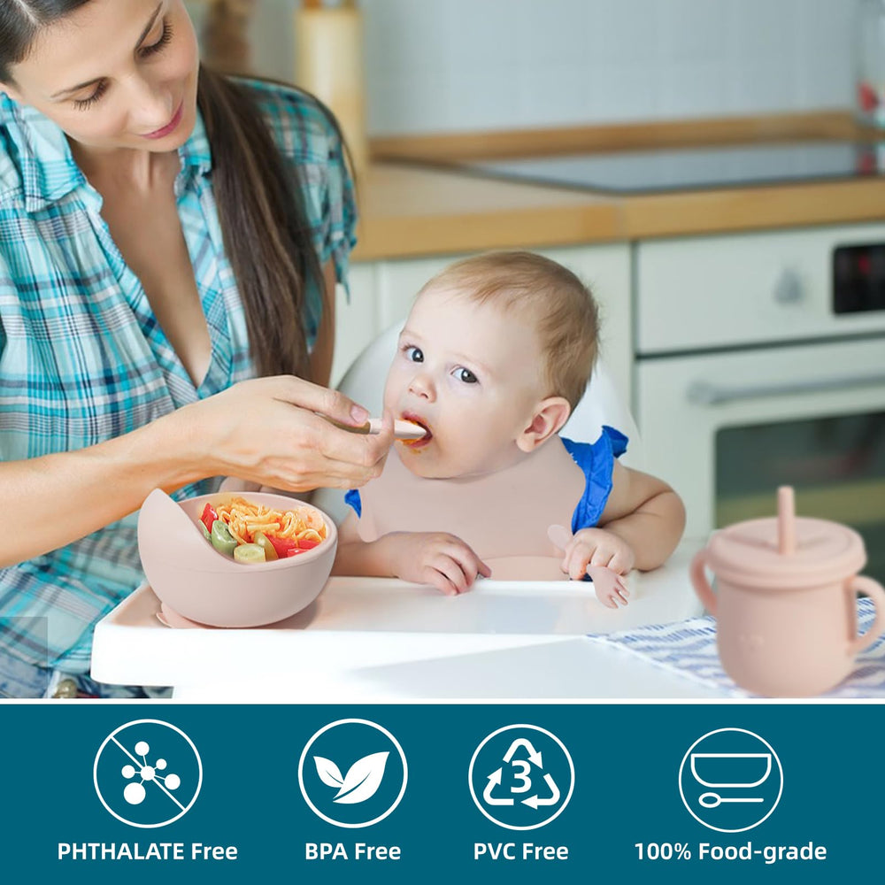 Dormlony pink spoons designed for comfortable grip during self-feeding