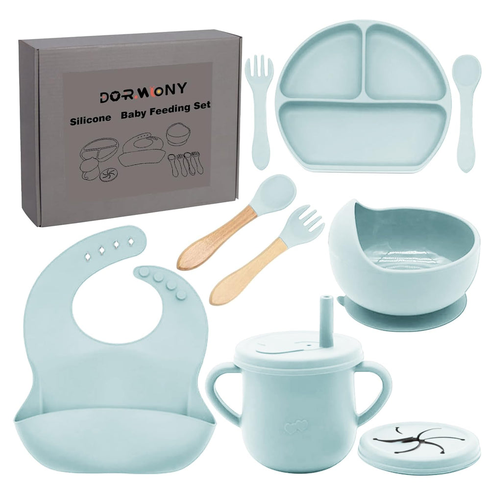 Dormlony silicone baby feeding set suction bowl ready for mess-free mealtimes