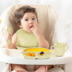 Dormlony suction-divided plate keeps foods separated for easy self-feeding.