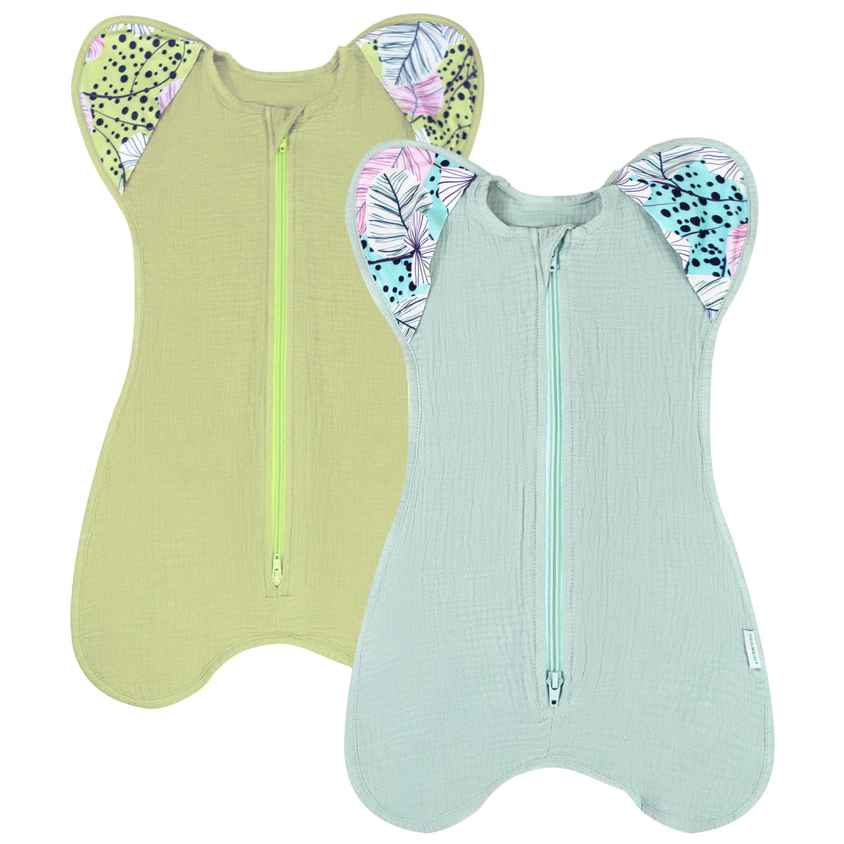 Dormlony transition swaddle sack with zipper for easy diaper changes and calm rest.