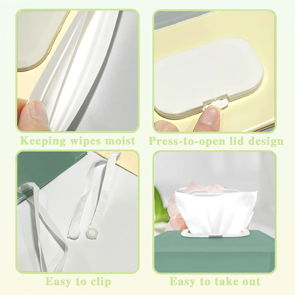 DOSAKEIKO 4 PCS wipes dispenser open showing refillable design