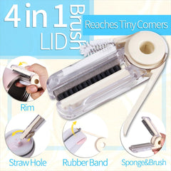 Dosanlues 4-in-1 bottle cleaner brush tackles lids and crevices