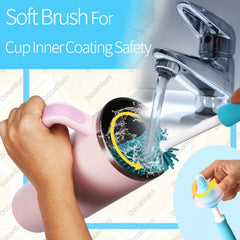Dosanlues 7.9in silicone bottle brush for standard bottle interiors