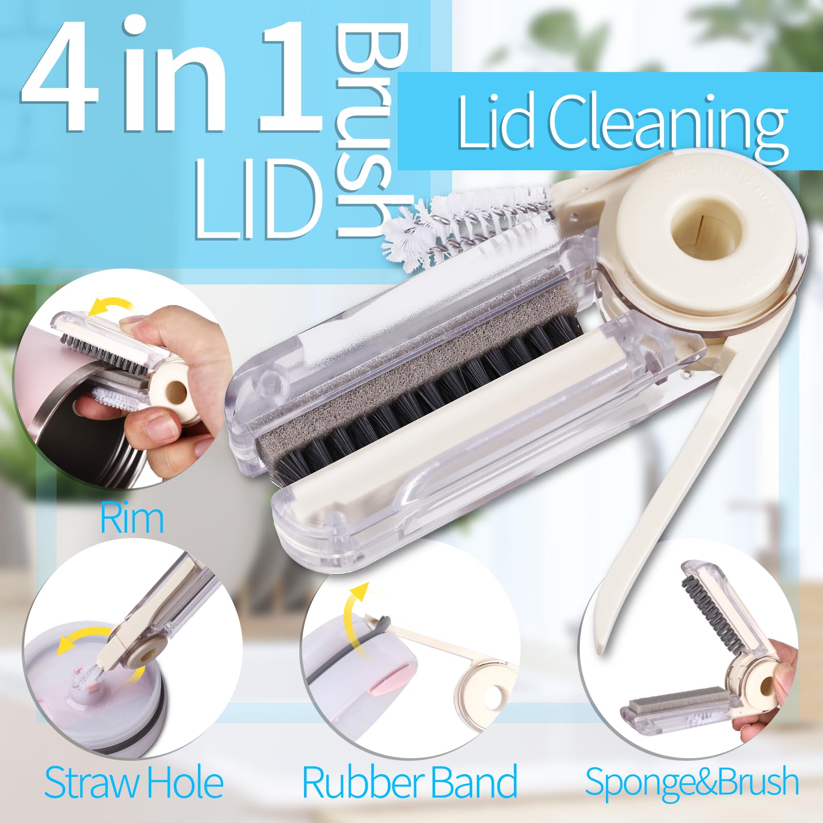 Dosanlues stainless-steel shaft bottle brush adds durability for repeated use
