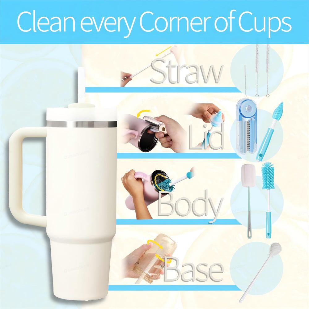 Dosanlues straw brush 6.7in reaches tight bends in straws